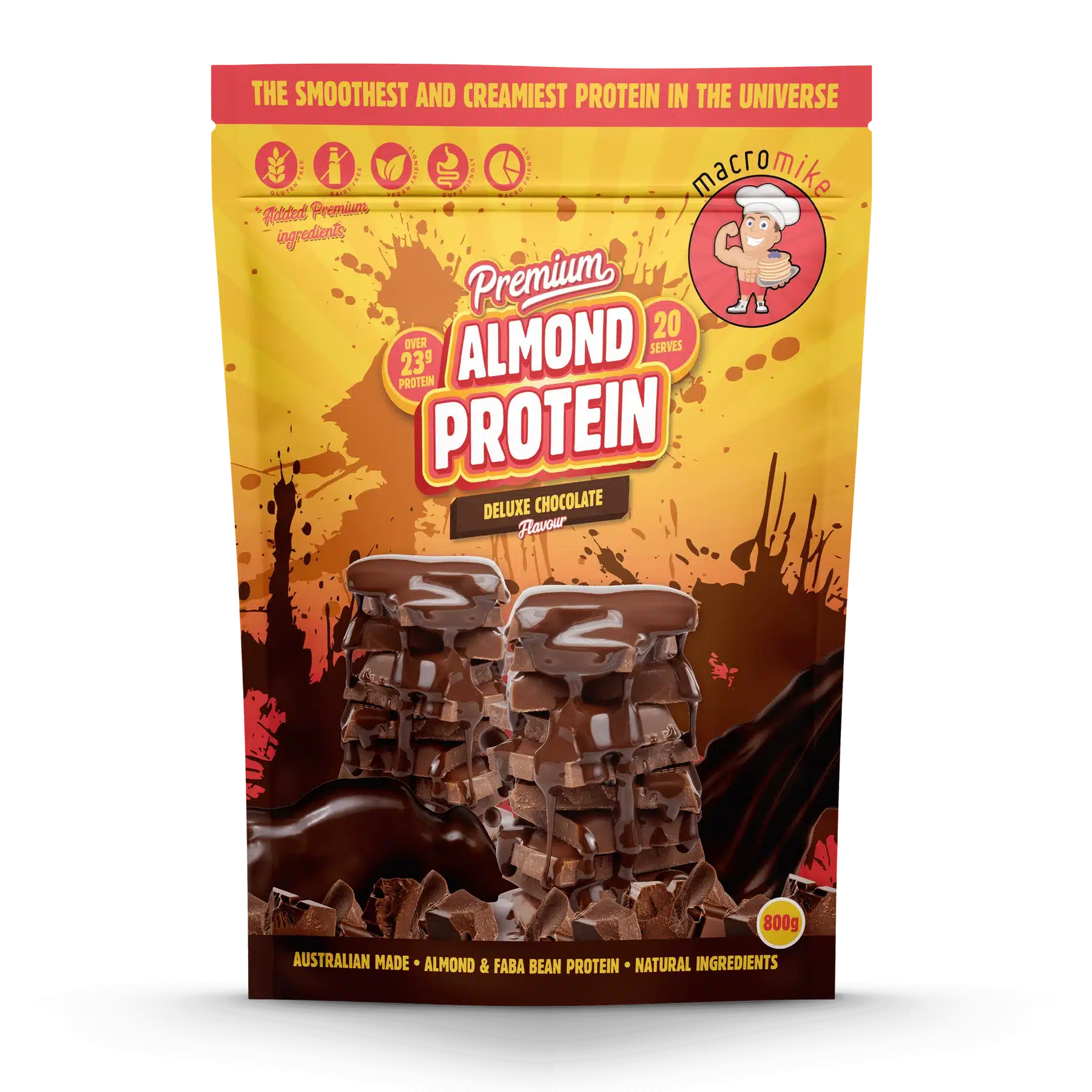 Macro Mike - Deluxe Chocolate Premium Almond Protein (800g Bag)