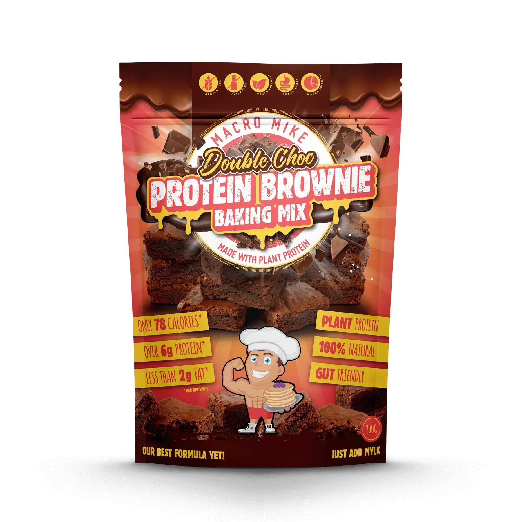 Macro Mike - DOUBLE CHOC FUDGE BROWNIE MIX (300G BAG)